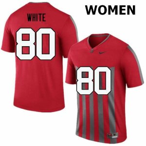 Women's Ohio State Buckeyes #80 Brendon White Throwback Nike NCAA College Football Jersey Freeshipping UEW8644YO